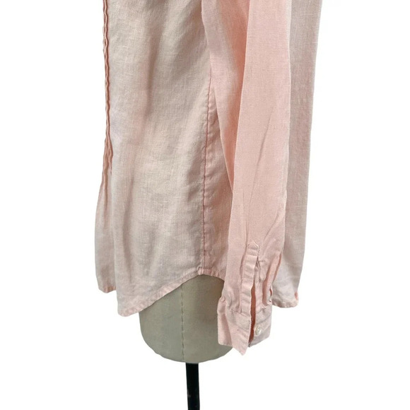 Sundance Warm Breeze Tunic Pintuck Top Pink Linen Petite Size Small PS - Picture 6 of 11